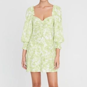 Faithfull The Brand Mini Dress Roos Tie Dye - Lime